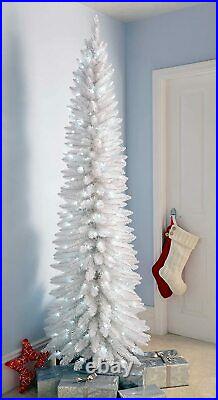 Pre-Lit Christmas Tree White Pencil 6.5ft 180 LED Lights 6ft WeRChristmas New