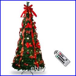Pre-Lit Christmas Tree with LED Lights Quick Set-up Pop Up Xmas Tree 6ft/6.5ft Pre-Lit Christmas Tree with LED Lights Quick Set-up Pop Up Xmas Tree 6ft/6.5ft