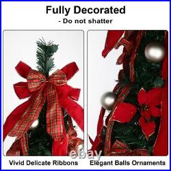 Pre-Lit Christmas Tree with LED Lights Quick Set-up Pop Up Xmas Tree 6ft/6.5ft Pre-Lit Christmas Tree with LED Lights Quick Set-up Pop Up Xmas Tree 6ft/6.5ft