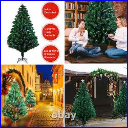 Pre-Lit Fiber Optic Artificial Christmas Tree Colorful Led Lights Decorations US