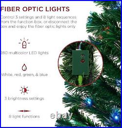 Pre-Lit Fiber Optic Artificial Pine Christmas Tree Multicolored LED Lights 7ft