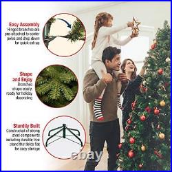 Pre-Lit Full Christmas Tree Green Dunhill Fir Multicolor Lights 6.5 Feet