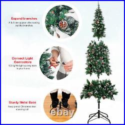 Pre-Lit Pencil Fir Realistic Artificial Christmas Tree with LED Lights