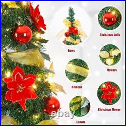 Pre Lit Pre Decorated Christmas Tree Pop Up with Remote Control, with Warm Wh