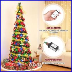 Pre Lit Pre Decorated Christmas Tree Pop Up with Remote Control, with Warm Wh