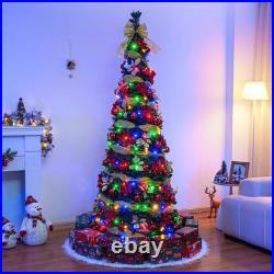 Pre Lit Pre Decorated Christmas Tree Pop Up with Remote Control, with Warm Wh