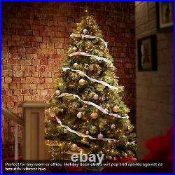 Pre-Lit Realistic Artificial Christmas Tree with Pine Cones, Lights, Stand
