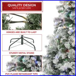 Pre-Lit Snow Flocked Pine Artificial Christmas Tree, 9 Light Sequences