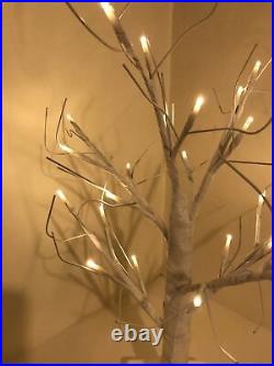 Pre Lit White Twig Tree 24 Warm White LEDs Christmas Lights