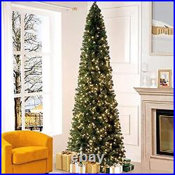 Pre-lit Artificial Christmas Tree Slim Alberta Spruce Clear Lights New 9 FT