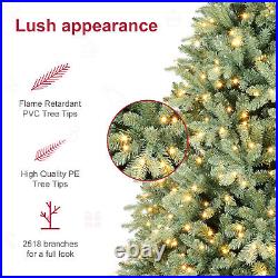 Pre-lit Blue Spruce Artificial Christmas Tree with Warm LED Lights Hinged Design Pre-lit Blue Spruce Artificial Christmas Tree with Warm LED Lights Hinged Design