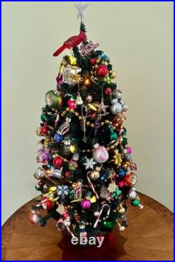 Pre-lit Vintage Decorated Table Christmas Tree 18 BYERS' CHOICE SAKS ENHANCED