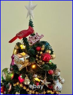 Pre-lit Vintage Decorated Table Christmas Tree 18 BYERS' CHOICE SAKS ENHANCED