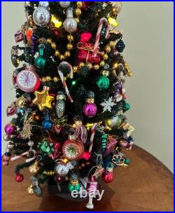 Pre-lit Vintage Decorated Table Christmas Tree 18 BYERS' CHOICE SAKS ENHANCED