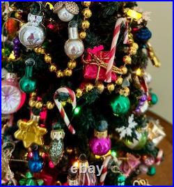 Pre-lit Vintage Decorated Table Christmas Tree 18 BYERS' CHOICE SAKS ENHANCED