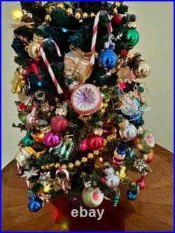 Pre-lit Vintage Decorated Table Christmas Tree 18 BYERS' CHOICE SAKS ENHANCED