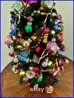 Pre-lit Vintage Decorated Table Christmas Tree 18 BYERS' CHOICE SAKS ENHANCED