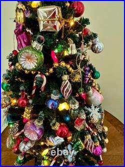 Pre-lit Vintage Decorated Table Christmas Tree 18 BYERS' CHOICE SAKS ENHANCED