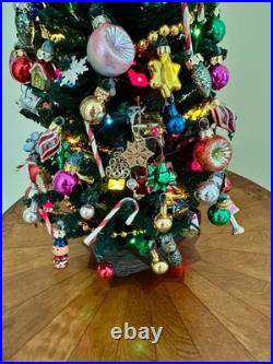 Pre-lit Vintage Decorated Table Christmas Tree 18 BYERS' CHOICE SAKS ENHANCED