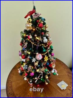 Pre-lit Vintage Decorated Table Christmas Tree 18 BYERS' CHOICE SAKS ENHANCED