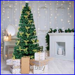 Pre-lit fiber-optic Christmas tree with bow-shaped color-changing Led lights