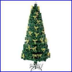 Pre-lit fiber-optic Christmas tree with bow-shaped color-changing Led lights