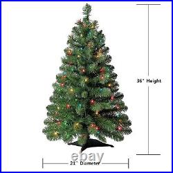 Prelit 4Ft Artificial Christmas Tree 70 Mini Multicolor Lights Winston Pine