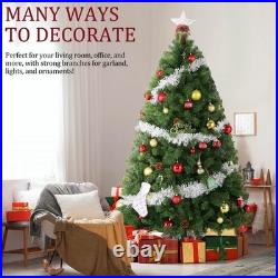 Prelit Artificial Christmas Tree with Lights 6ft/7.5ft Snow Flocked Holiday Xmas