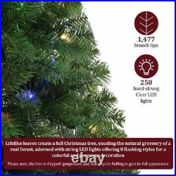 Prelit Artificial Christmas Tree with Lights 6ft/7.5ft Snow Flocked Holiday Xmas