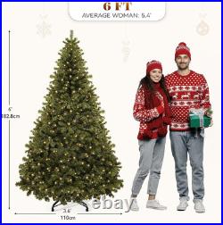 Prelit Christmas Tree 6Ft with Remote, Green Spruce Christmas Tree for Home, Off