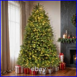 Prelit Christmas Tree Artificial 7.5ft with 2 Color & 11 Light-Modes Sturdy Base