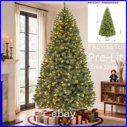 Prelit Christmas Tree, Artificial Christmas Tree 7.5ft, Hykolity, 450 Warm Light