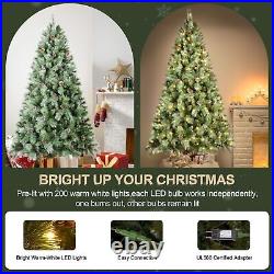 Prelit Christmas Tree with Warm Lights Artificial Xmas Tree Decorations