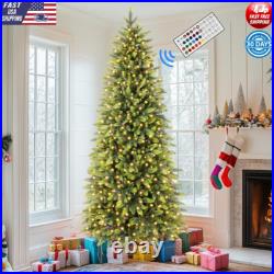 Prelit Slim 6ft Christmas Tree 300 RGB Lights Remote Control New Holiday Decor