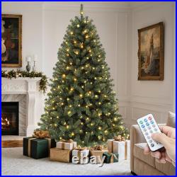 Prelit Snow Flocked Artificial Christmas Tree 6Ft Remote Control 11 Light-Modes