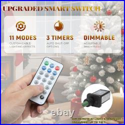 Prelit Snow Flocked Artificial Full Christmas Tree 6Ft with Remote Control, Chri