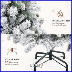 Prelit Snow Flocked Artificial Full Christmas Tree 7.5Ft with Remote Control, Ch