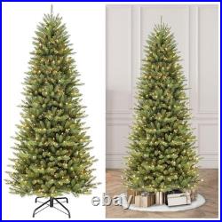 Puleo 7.5 Foot Pre-Lit Slim Fraser Fir Artificial Christmas Tree 500 White Light