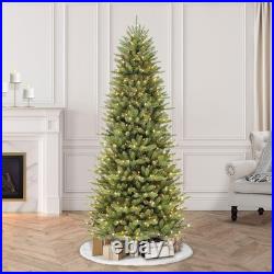 Puleo 7.5 Foot Pre-Lit Slim Fraser Fir Artificial Christmas Tree 500 White Light