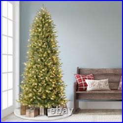Puleo 7.5 Foot Pre-Lit Slim Fraser Fir Artificial Christmas Tree 500 White Light