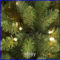 Puleo 7.5 Foot Pre-Lit Slim Fraser Fir Artificial Christmas Tree 500 White Light