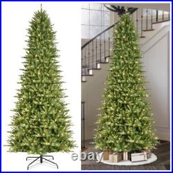 Puleo 9 Ft Pre-lit Artificial Christmas Tree Slim Fraser Fir 800 Clear Lights
