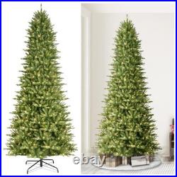 Puleo 9 Ft Pre-lit Artificial Christmas Tree Slim Fraser Fir 800 Clear Lights