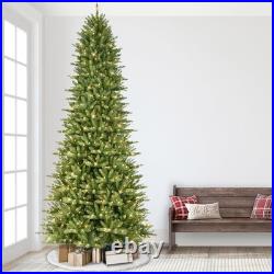 Puleo 9 Ft Pre-lit Artificial Christmas Tree Slim Fraser Fir 800 Clear Lights