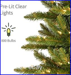 Puleo 9 Ft Pre-lit Artificial Christmas Tree Slim Fraser Fir 800 Clear Lights