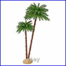 Puleo International 6 Foot Pre-Lit Artificial Palm Tree with Assorted Styles
