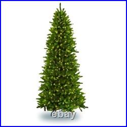 Puleo International 7.5 Foot Pre-Lit Slim Fraser Fir Artificial Christmas Tree