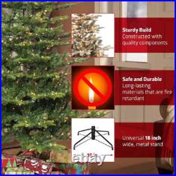 Puleo International 7.5 ft Prelit Fraser Fir Artificial Christmas Tree 600 Light