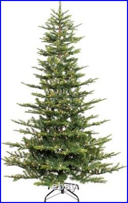 Puleo International 7.5ft Pre-Lit Aspen Fir Artificial Christmas Tree Green