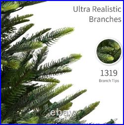 Puleo International 7.5ft Pre-Lit Aspen Fir Artificial Christmas Tree Green